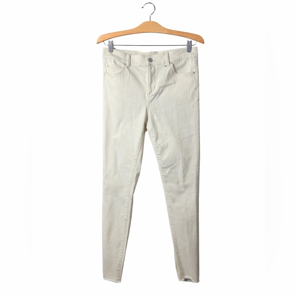 Ann Taylor Cream White Skinny Jeans Size 4 Mid Rise Stretch White Denim Pants
